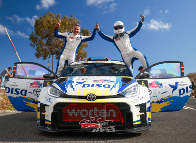 Enrique Cruz y Yeray Mujica dominan en Telde con el Toyota GR Yaris Rally2 del equipo Copi Sport Rally Team