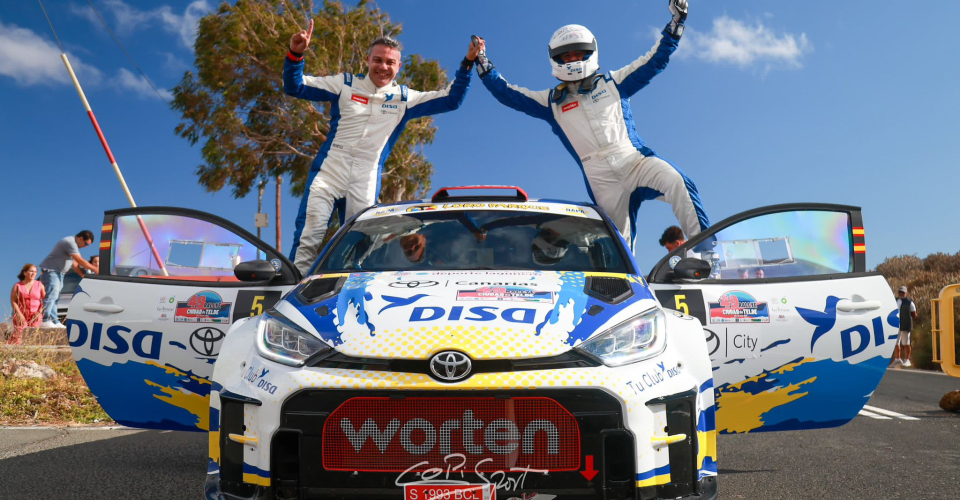 Enrique Cruz y Yeray Mujica dominan en Telde con el Toyota GR Yaris Rally2 del equipo Copi Sport Rally Team
